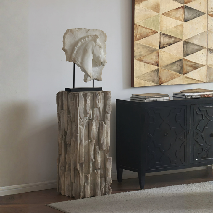 VERALIS Modern Stone Sculptural Pedestal - Urban Mood Singapore