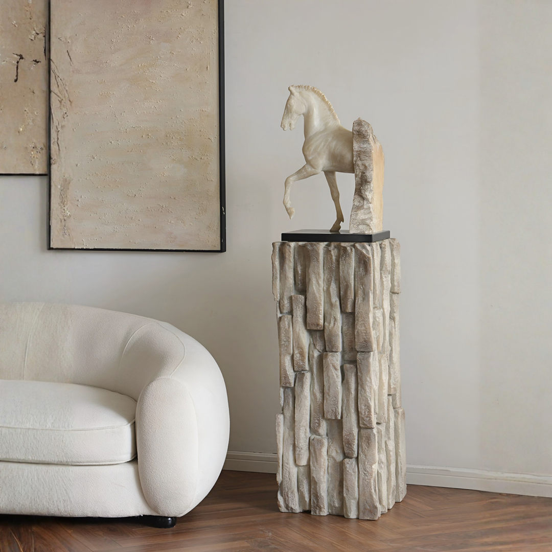 VERALIS Modern Stone Sculptural Pedestal - Urban Mood Singapore