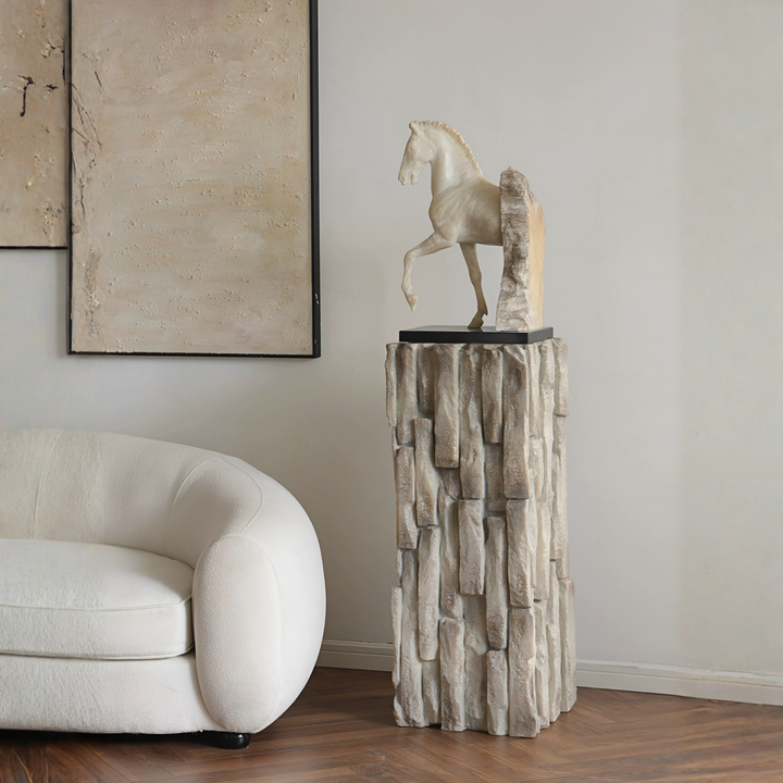 VERALIS Modern Stone Sculptural Pedestal - Urban Mood Singapore