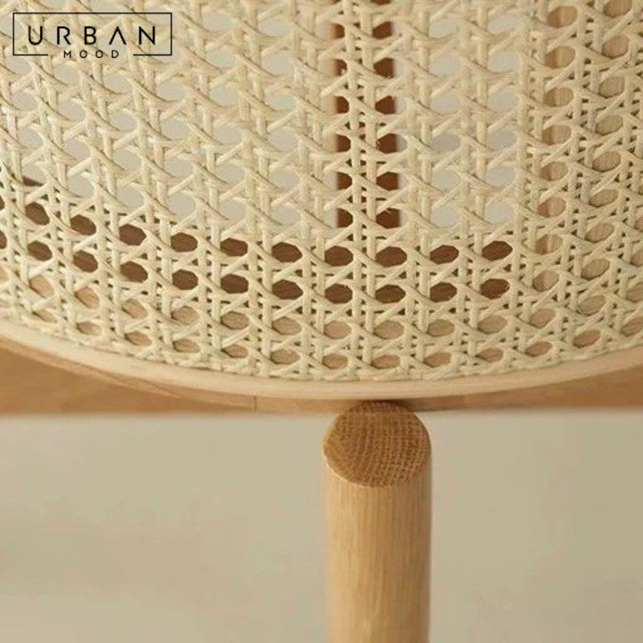 VERGA Rustic Rattan Side Table