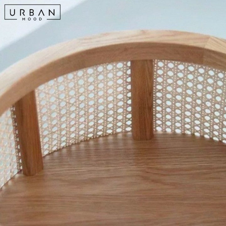 VERGA Rustic Rattan Side Table