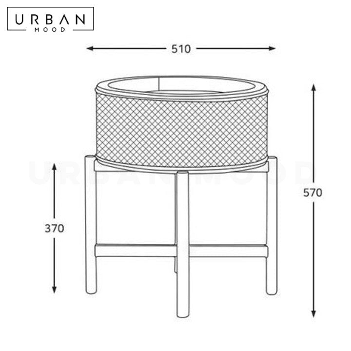 VERGA Rustic Rattan Side Table