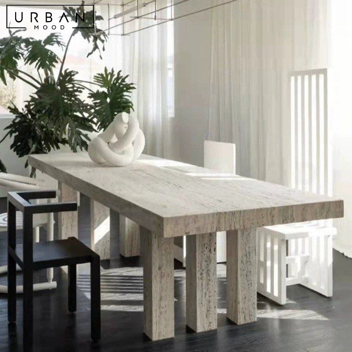 VERONIKA Wabi Sabi Travertine Dining Table