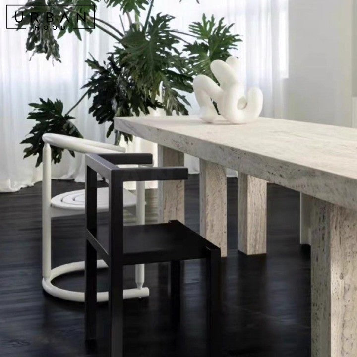 VERONIKA Wabi Sabi Travertine Dining Table