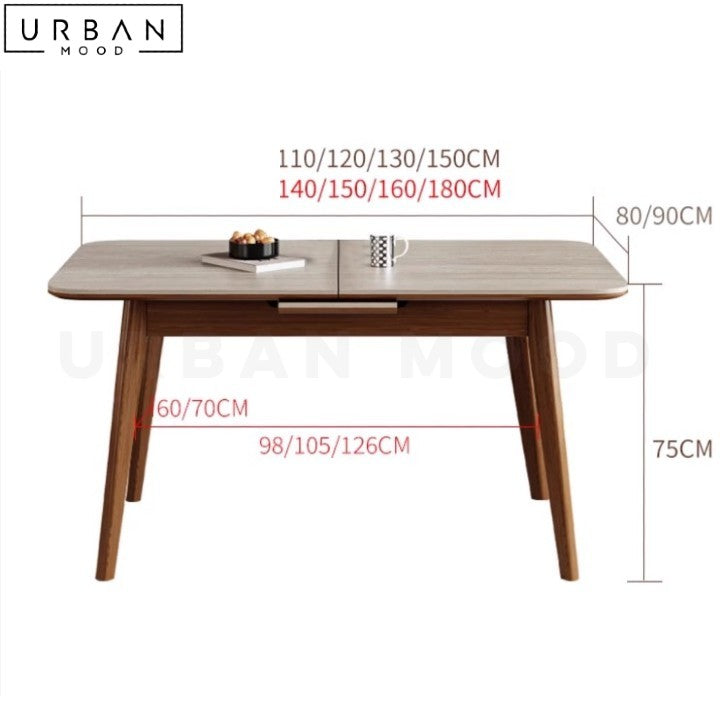 CANE Modern Extendable Sintered Stone Dining Table