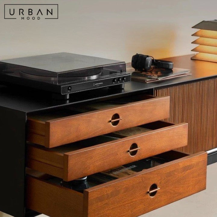VILLAL Modern Solid Wood TV Console