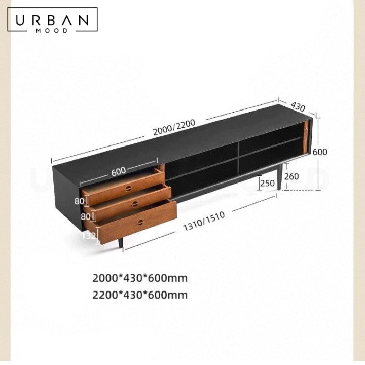 VILLAL Modern Solid Wood TV Console
