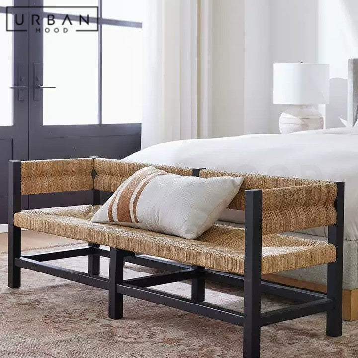 VILLARIN Rustic Solid Wood Bench