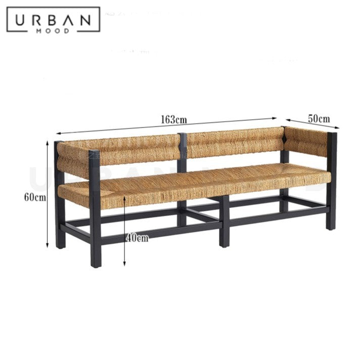 VILLARIN Rustic Solid Wood Bench