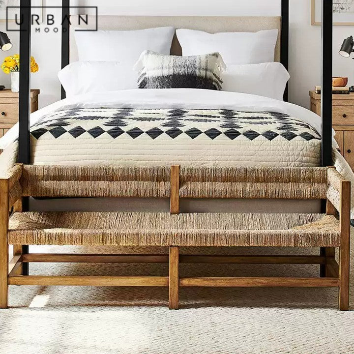 VILLARIN Rustic Solid Wood Bench
