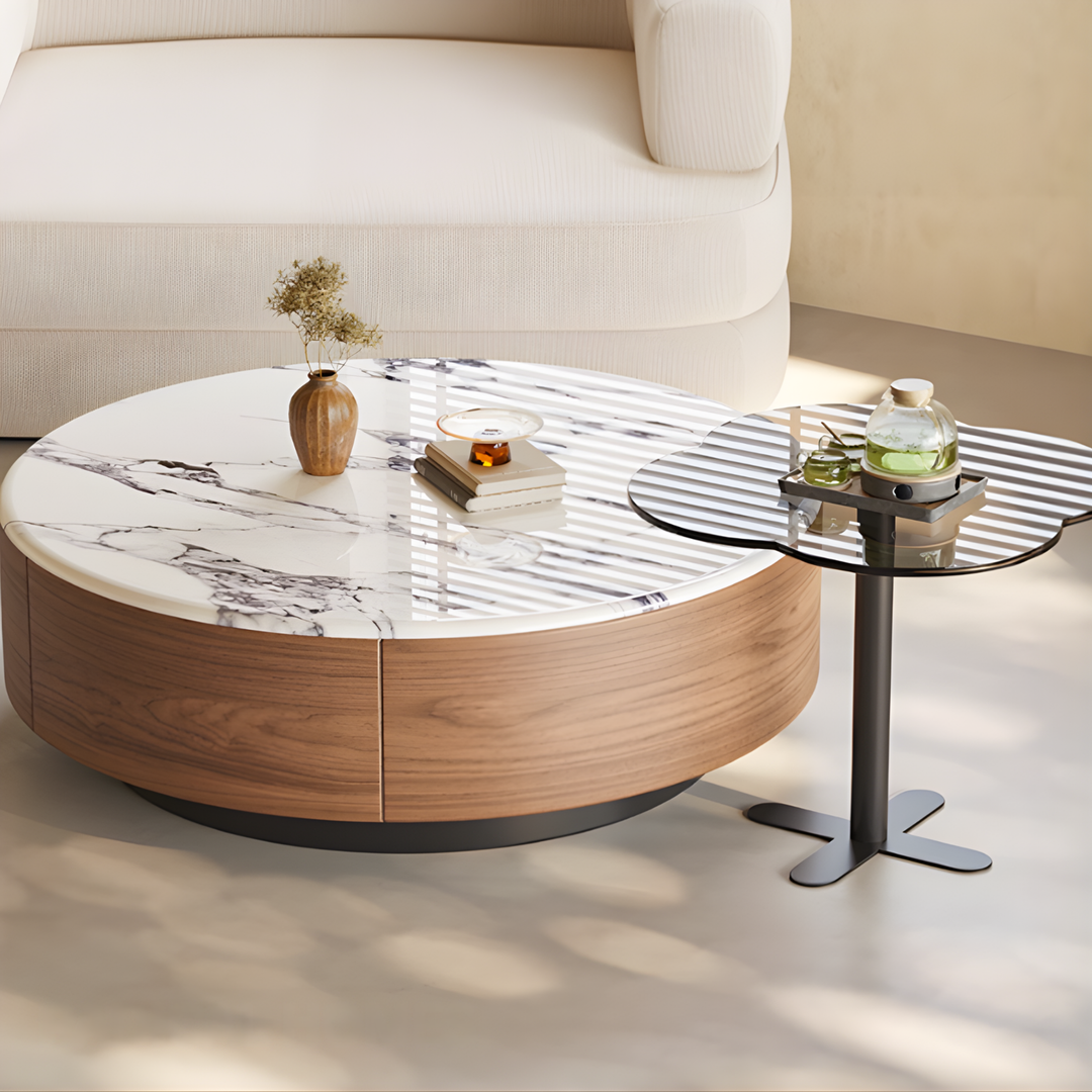 VIRELLO Marble Round Coffee Table - Urban Mood Singapore