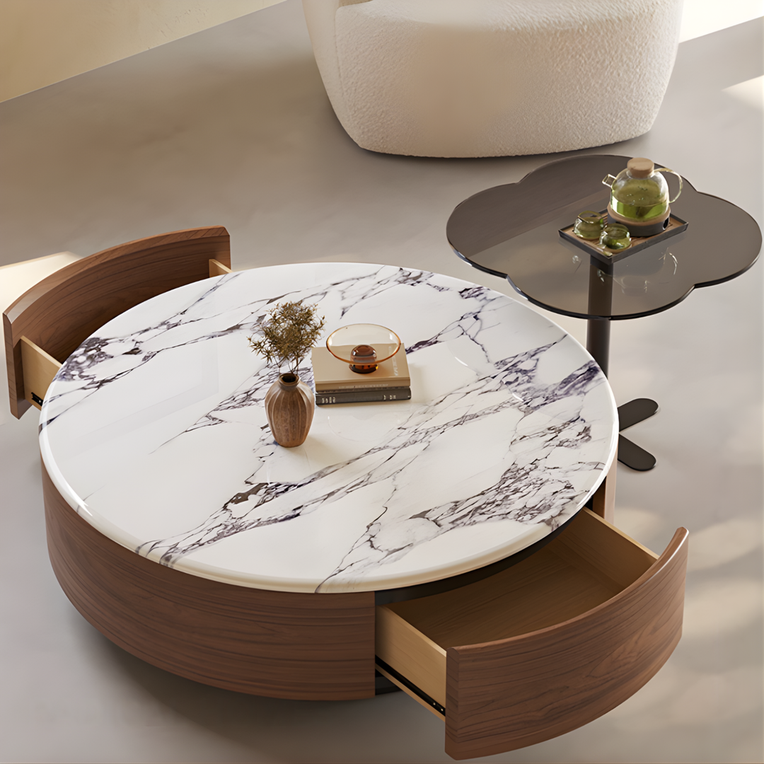 VIRELLO Marble Round Coffee Table - Urban Mood Singapore