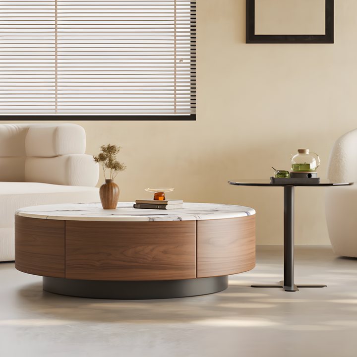 VIRELLO Marble Round Coffee Table - Urban Mood Singapore