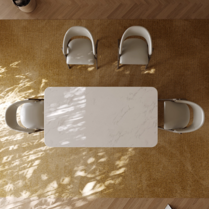 VIRENZA White Jade Stone Dining Table & Chair Set - Urban Mood Singapore