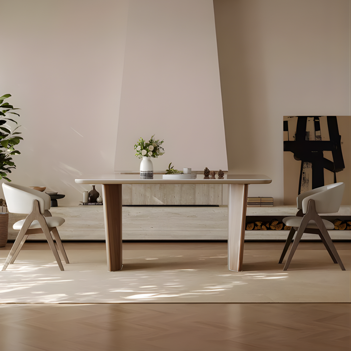 VIRENZA White Jade Stone Dining Table & Chair Set - Urban Mood Singapore