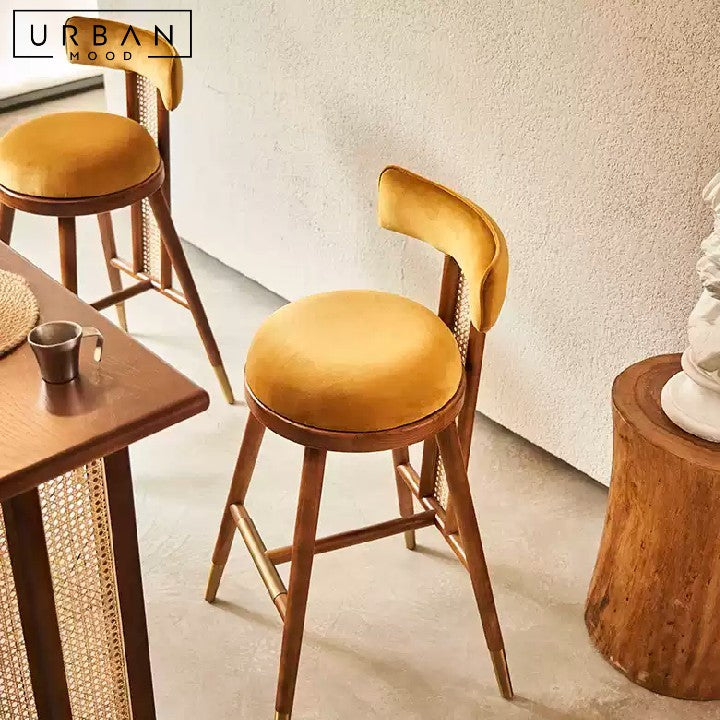 PETAS Vintage Velvet Bar Stool