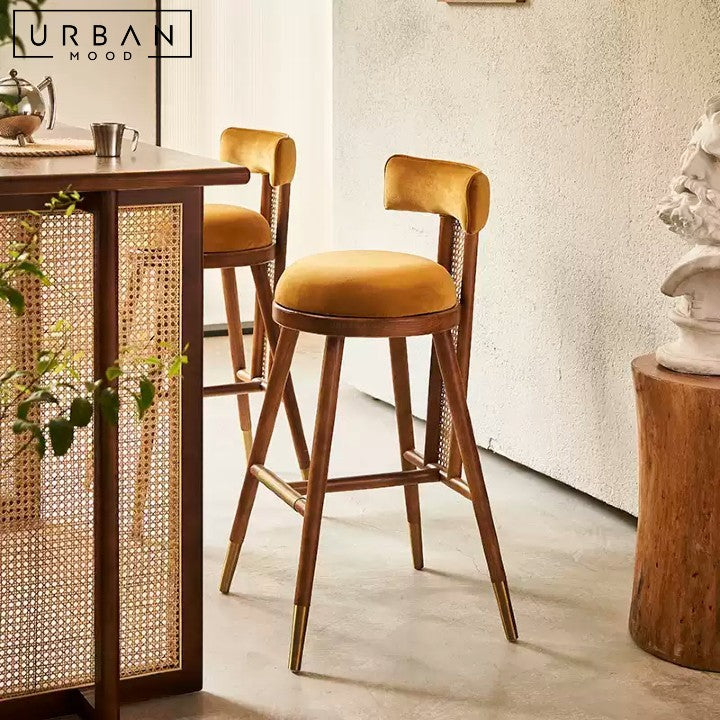 PETAS Vintage Velvet Bar Stool