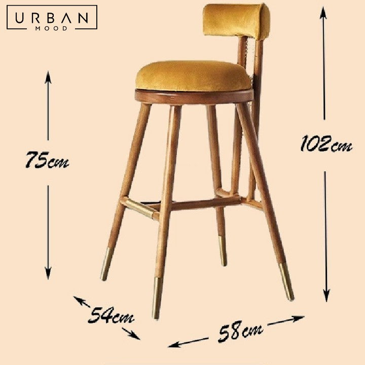 PETAS Vintage Velvet Bar Stool