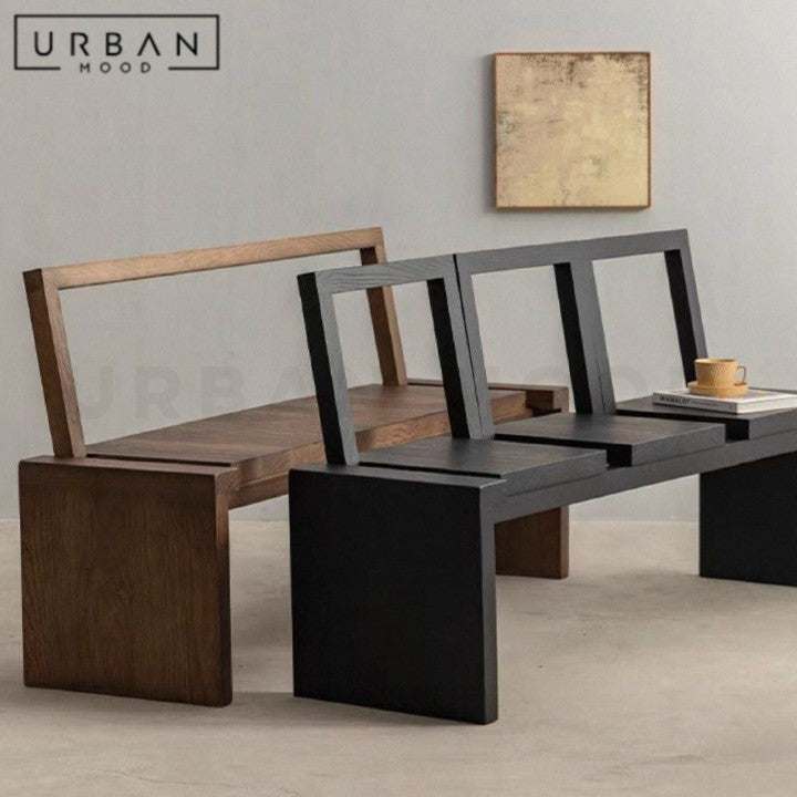 RINEN Modern Foldable Solid Wood Bench