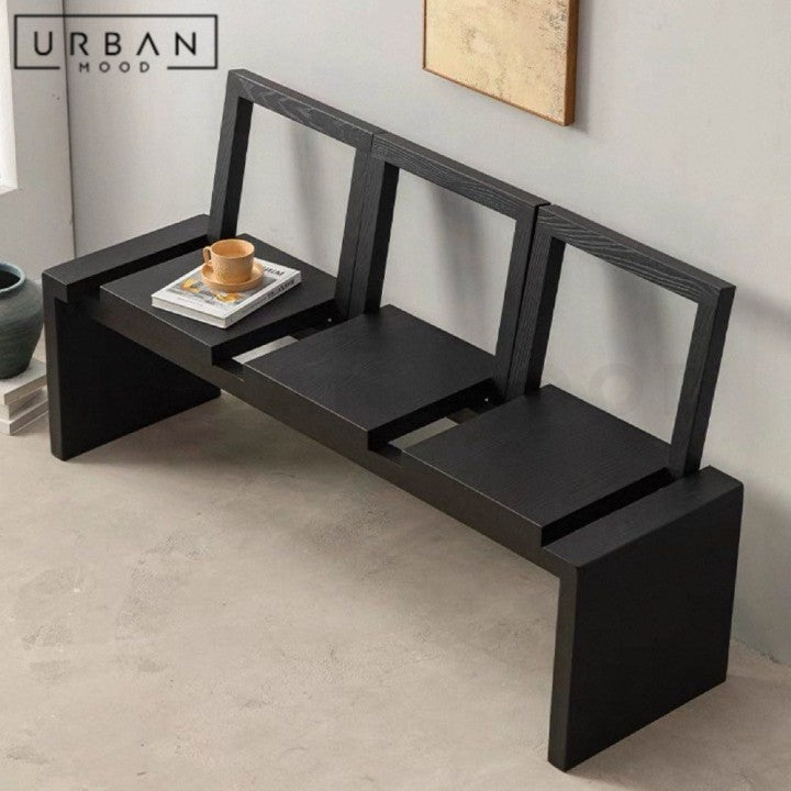 RINEN Modern Foldable Solid Wood Bench