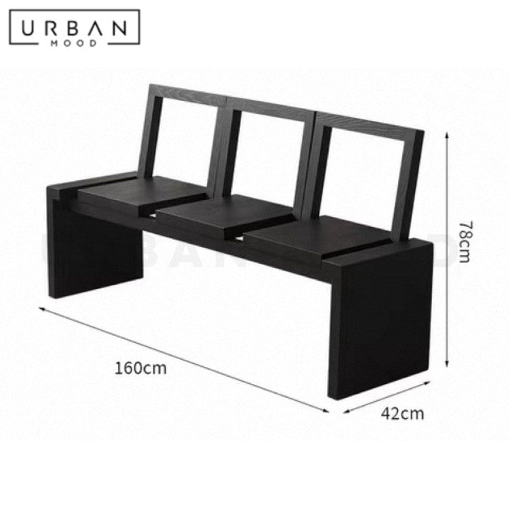 RINEN Modern Foldable Solid Wood Bench
