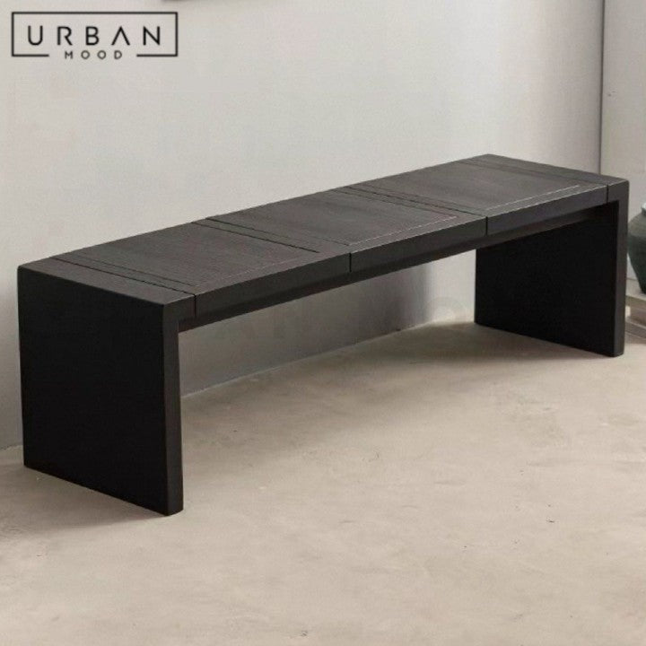 RINEN Modern Foldable Solid Wood Bench
