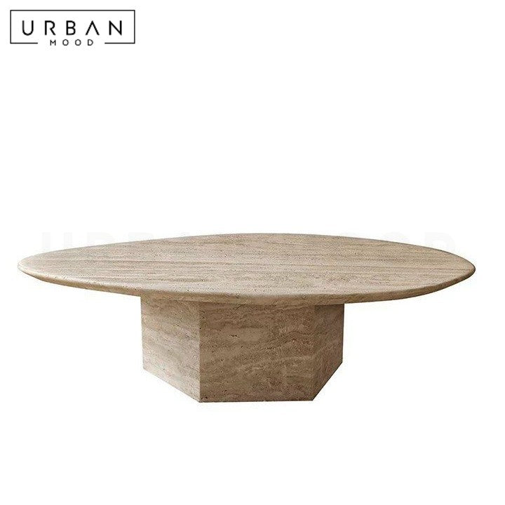 WALID Modern Travertine Coffee Table