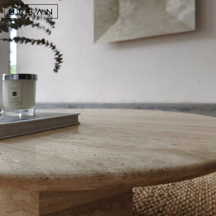 WALID Modern Travertine Coffee Table