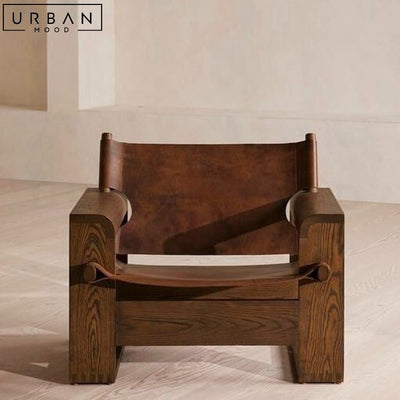 WEBSTER Rustic Solid Wood Lounge Chair