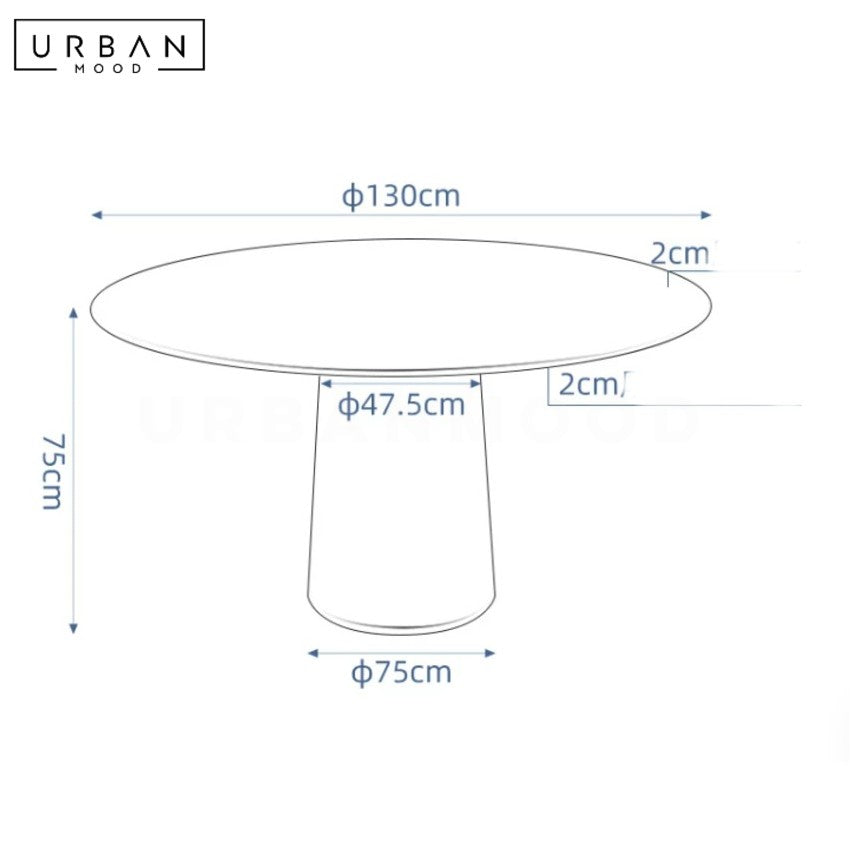 WEIGEL Modern Round Travertine Dining Table