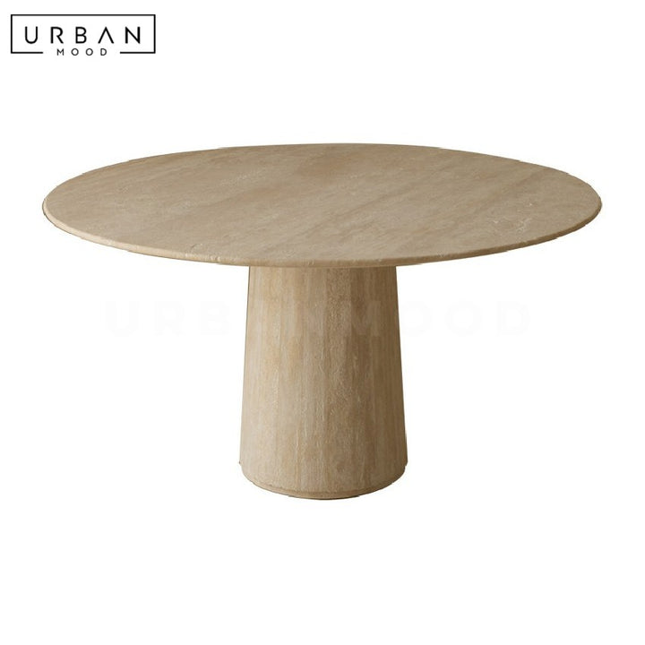WEIGEL Modern Round Travertine Dining Table