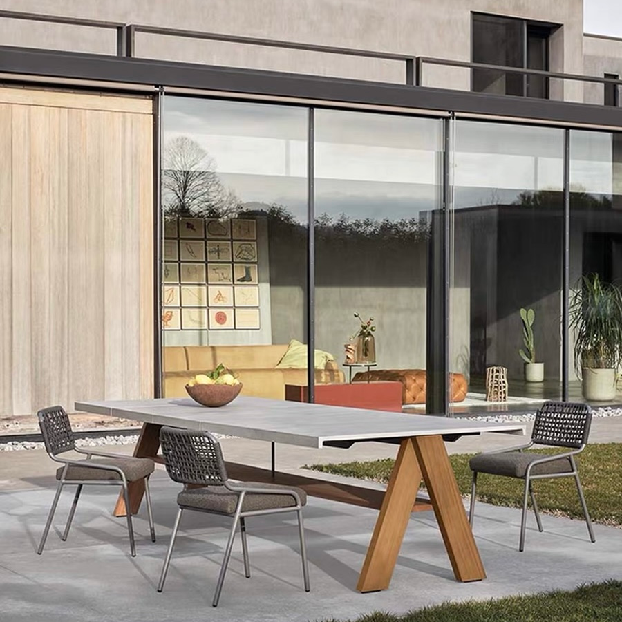 WELC Modern Outdoor Sintered Stone Dining Table and Chairs - Urban Mood Singapore