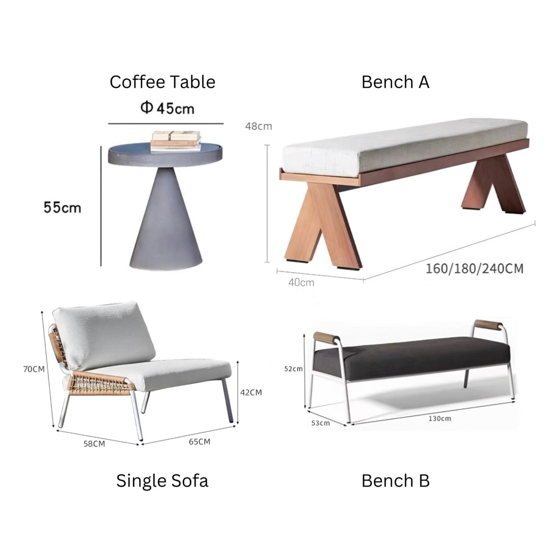 WELC Modern Outdoor Sintered Stone Dining Table and Chairs - Urban Mood Singapore