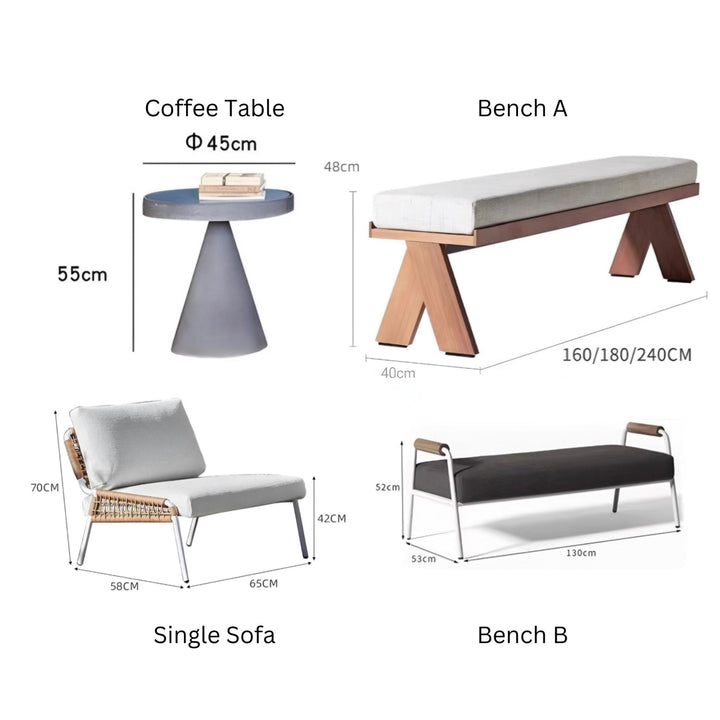 WELC Modern Outdoor Sintered Stone Dining Table and Chairs - Urban Mood Singapore
