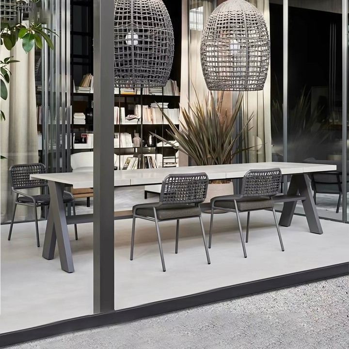 WELC Modern Outdoor Sintered Stone Dining Table and Chairs - Urban Mood Singapore
