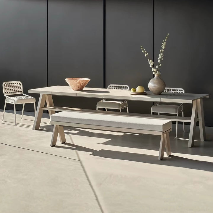 WELC Modern Outdoor Sintered Stone Dining Table and Chairs - Urban Mood Singapore