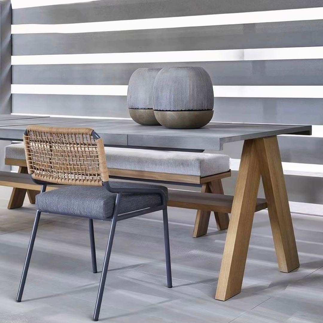 WELC Modern Outdoor Sintered Stone Dining Table and Chairs - Urban Mood Singapore