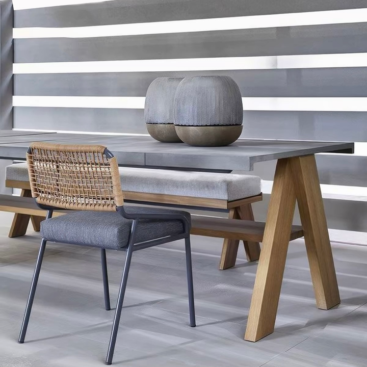 WELC Modern Outdoor Sintered Stone Dining Table and Chairs - Urban Mood Singapore