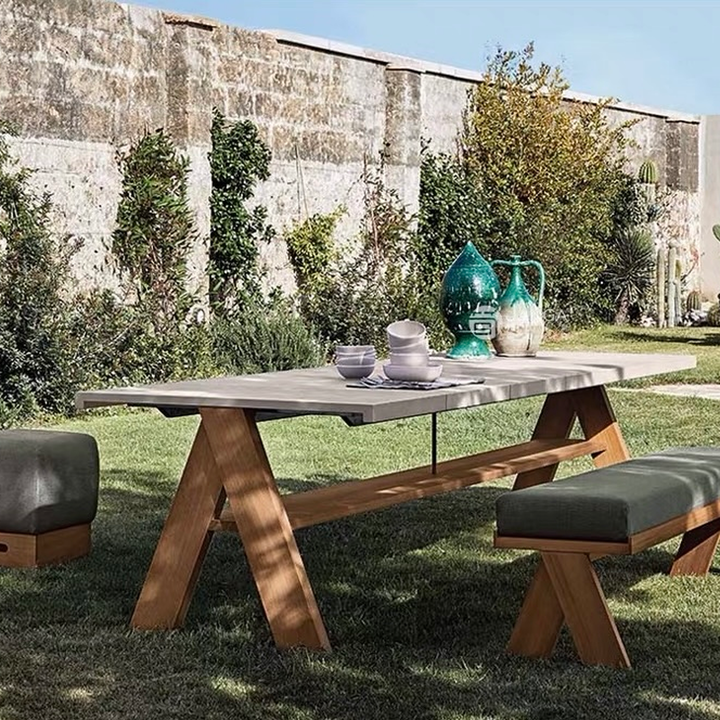 WELC Modern Outdoor Sintered Stone Dining Table and Chairs - Urban Mood Singapore