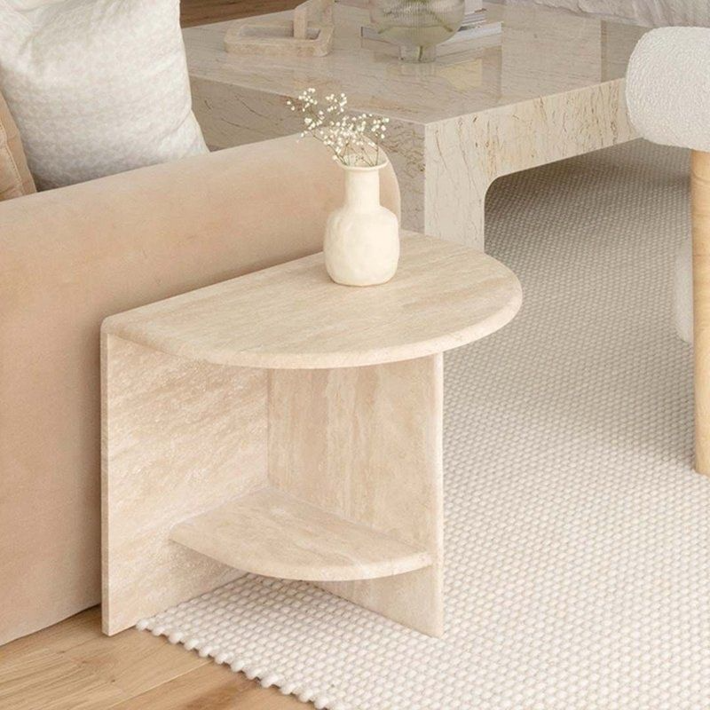 WESTCOTT Modern Travertine Side Table - Urban Mood Singapore