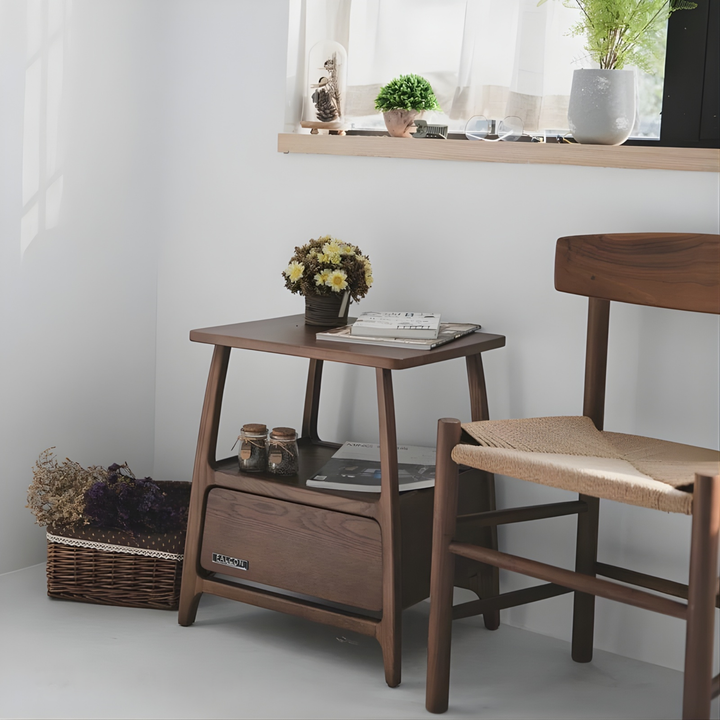 WEXON Japandi Solid Wood Side Table - Urban Mood Singapore