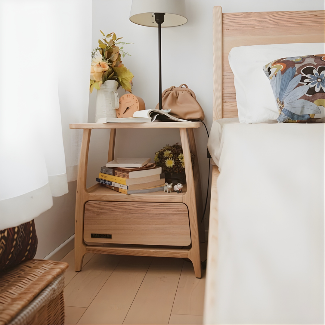WEXON Japandi Solid Wood Side Table - Urban Mood Singapore