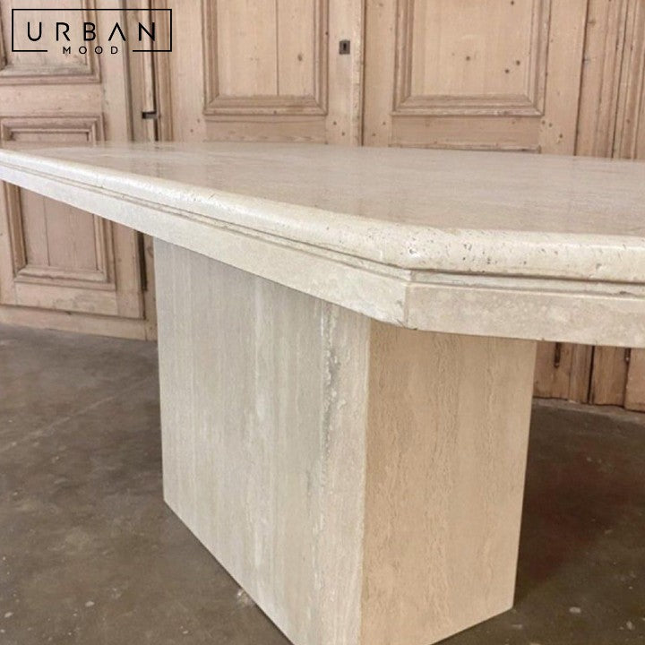 WILLA Wabi Sabi Travertine Dining Table