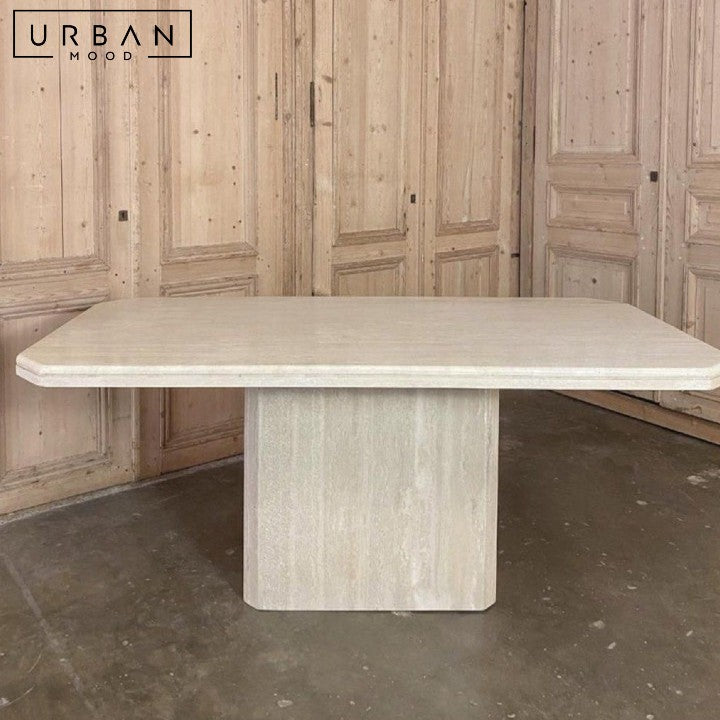 WILLA Wabi Sabi Travertine Dining Table