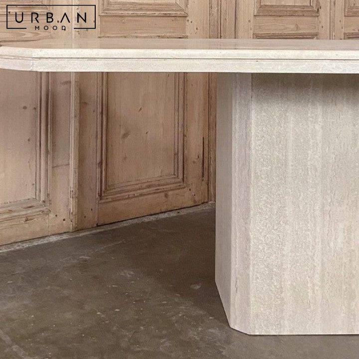 WILLA Wabi Sabi Travertine Dining Table