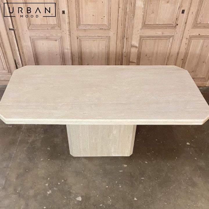 WILLA Wabi Sabi Travertine Dining Table