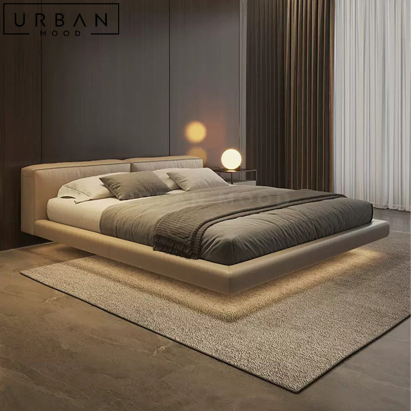 Wlow Rydel WLOW Modern Leather Floating Bedframe – Urban Mood