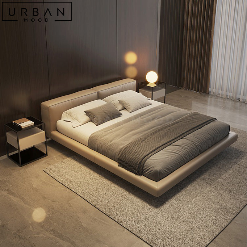 WLOW Modern Leather Floating Bedframe