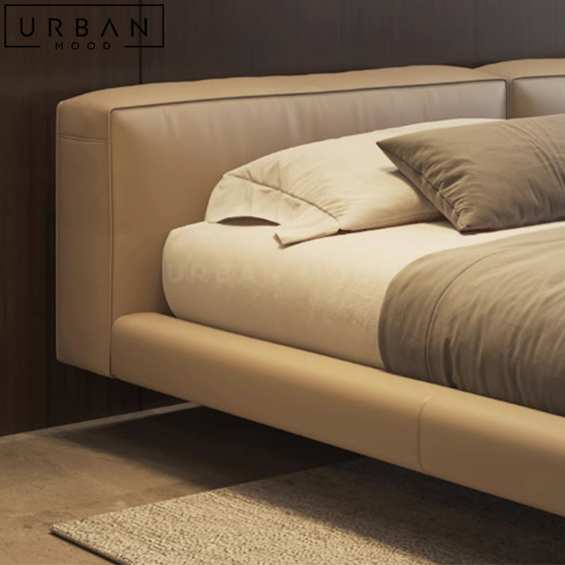 WLOW Modern Leather Floating Bedframe