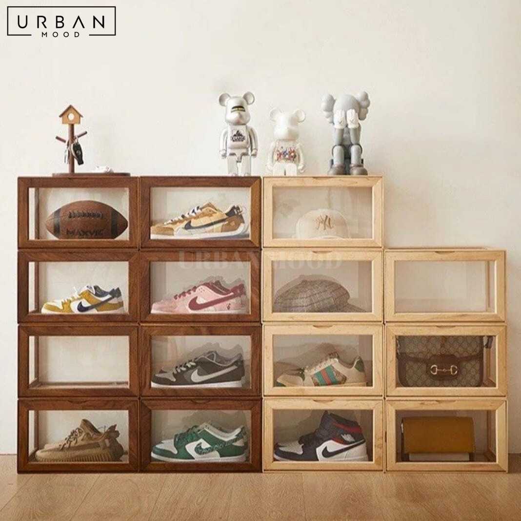 WTM Rustic Solid Wood Shoe Cabinet